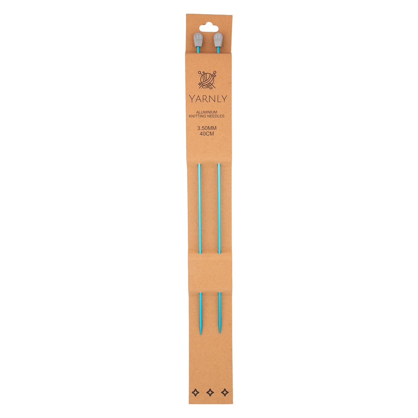 Yarnly - Aluminium Knitting Needles - Single Pointed - 3.5mm x 40cm