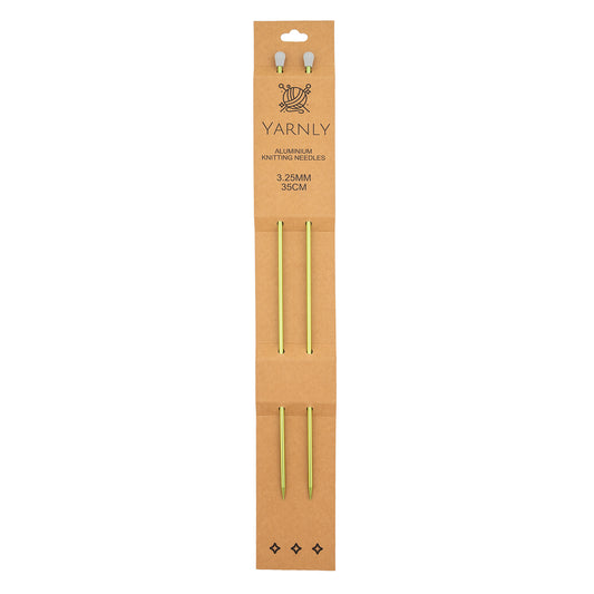 Yarnly - Aluminium Knitting Needles - Single Pointed - 3.25mm x 35cm