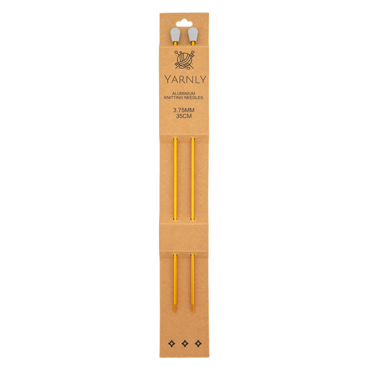 Yarnly - Aluminium Knitting Needles - Single Pointed - 3.75mm x 35cm