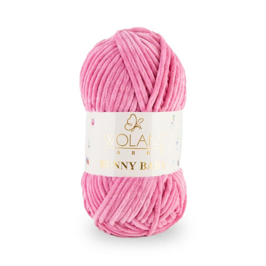 Wolans Bunny Baby - Chunky Chenille Yarn - Pack of 5 x 100g Balls - Rose Pink