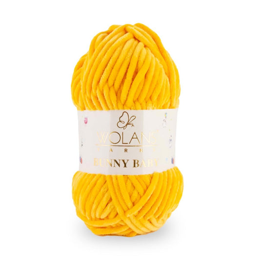 Wolans Bunny Baby - Chunky Chenille Yarn - Pack of 5 x 100g Balls - Light Orange