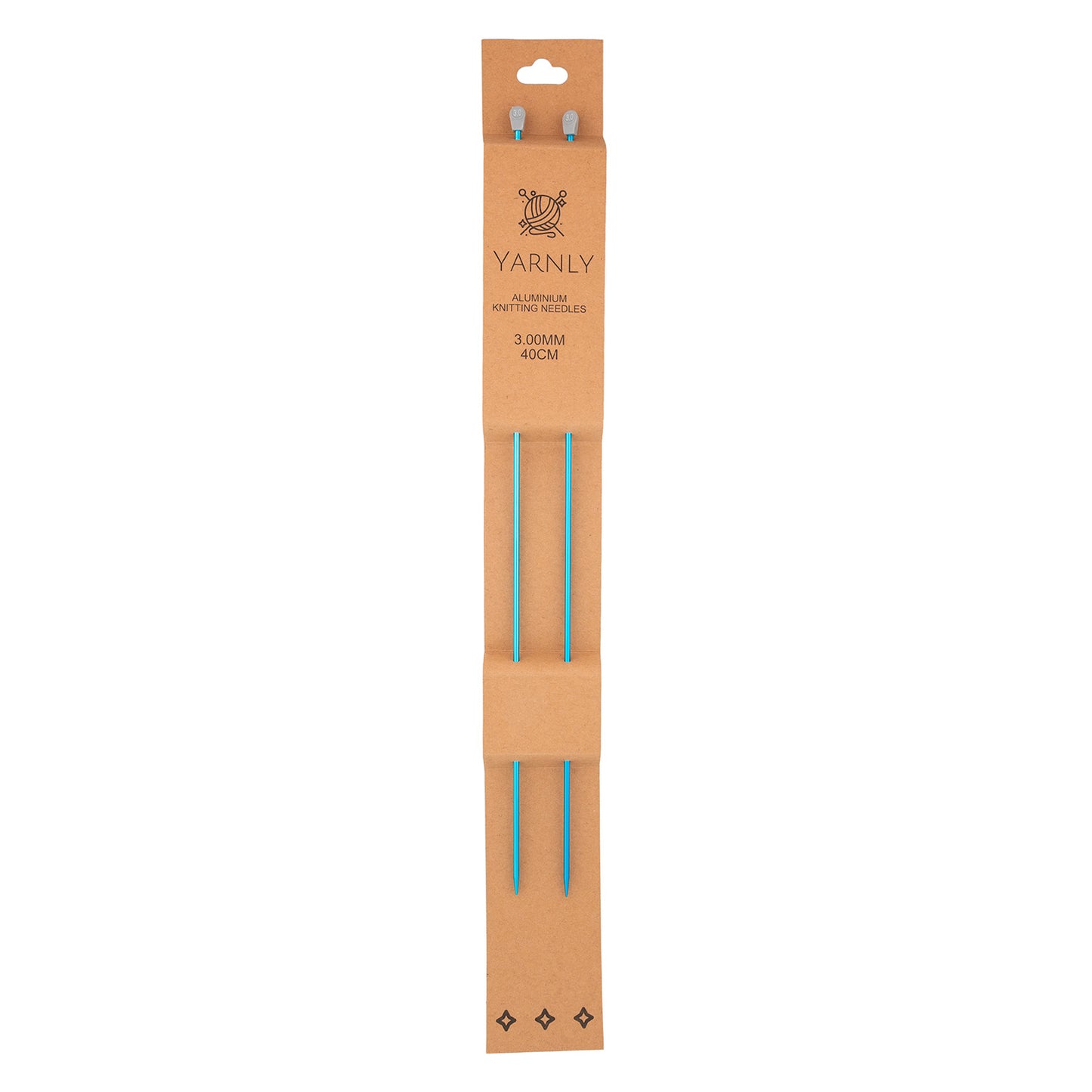 Yarnly - Aluminium Knitting Needles - Single Pointed - 3mm x 40cm
