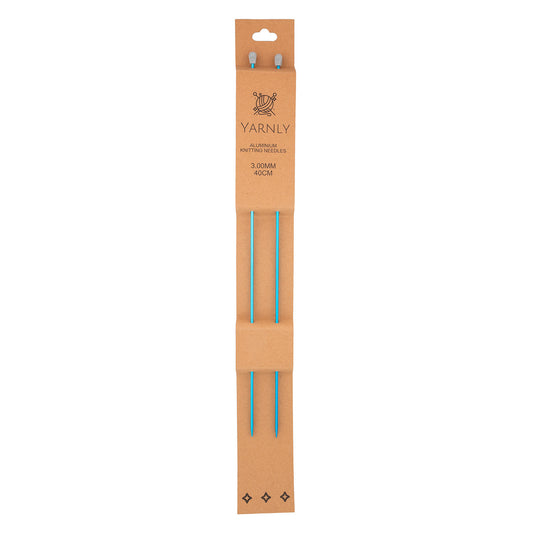 Yarnly - Aluminium Knitting Needles - Single Pointed - 3mm x 40cm
