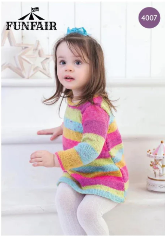 Emu Yarns - Knitting Pattern - 4007 - Little Girls Swirl Dress