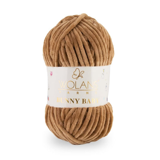 Wolans Bunny Baby - Chunky Chenille Yarn - Pack of 5 x 100g Balls - Walnut Brown