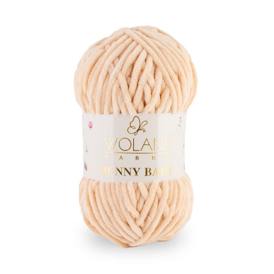 Wolans Bunny Baby - Chunky Chenille Yarn - Pack of 5 x 100g Balls - Shell