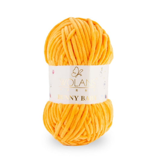 Wolans Bunny Baby - Chunky Chenille Yarn - Pack of 5 x 100g Balls - Mango