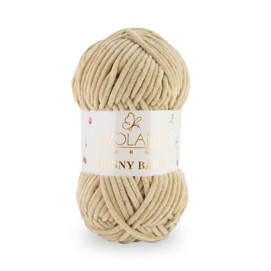 Wolans Bunny Baby - Chunky Chenille Yarn - Pack of 5 x 100g Balls - Mushroom