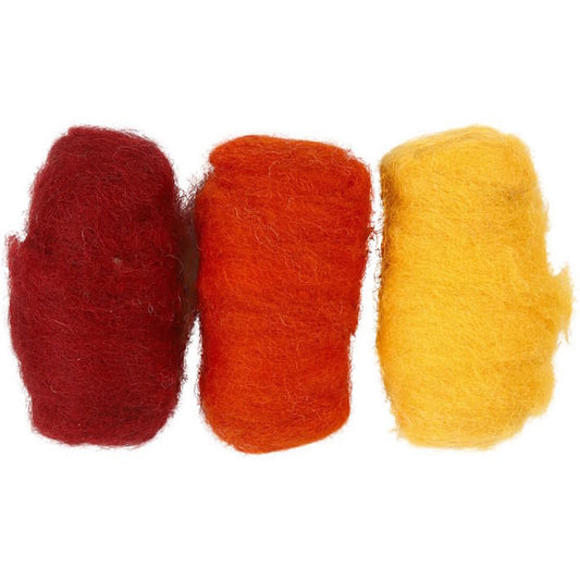 Creativ - Felting Wool - 3 x 10g Balls - Orange Harmony