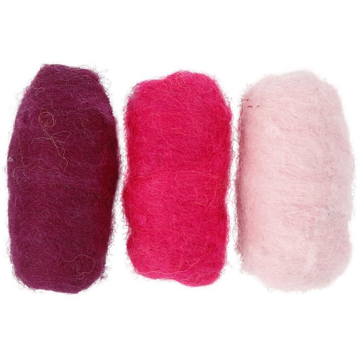 Creativ - Felting Wool - 3 x 10g Balls - Pink Harmony