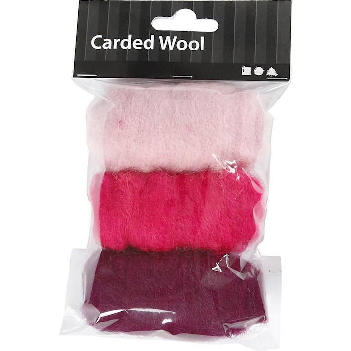 Creativ - Felting Wool - 3 x 10g Balls - Pink Harmony