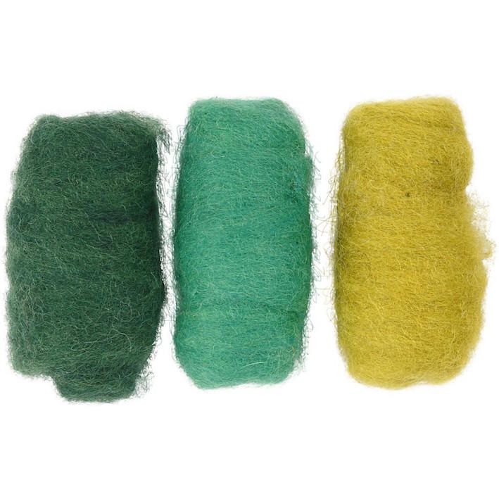 Creativ - Felting Wool - 3 x 10g Balls - Green Harmony