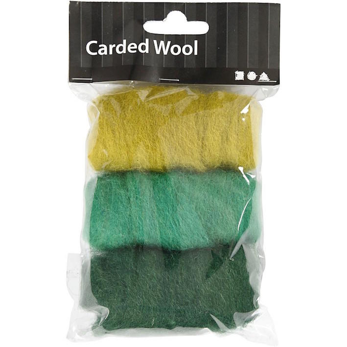 Creativ - Felting Wool - 3 x 10g Balls - Green Harmony