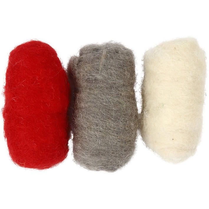 Creativ - Felting Wool - 3 x 10g Balls - Red Harmony