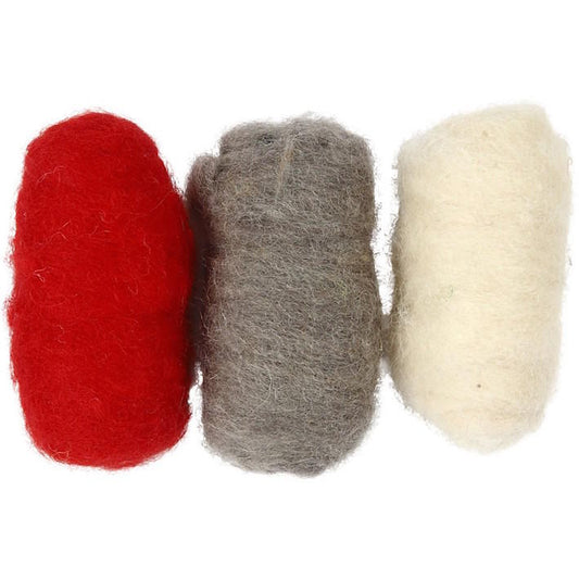 Creativ - Felting Wool - 3 x 10g Balls - Red Harmony