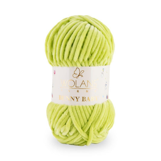 Wolans Bunny Baby - Chunky Chenille Yarn - Pack of 5 x 100g Balls - Pistachio