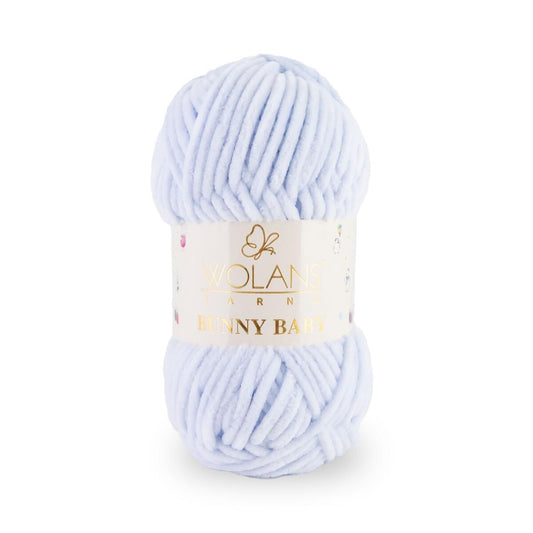Wolans Bunny Baby - Chunky Chenille Yarn - Pack of 5 x 100g Balls - Cool Blue