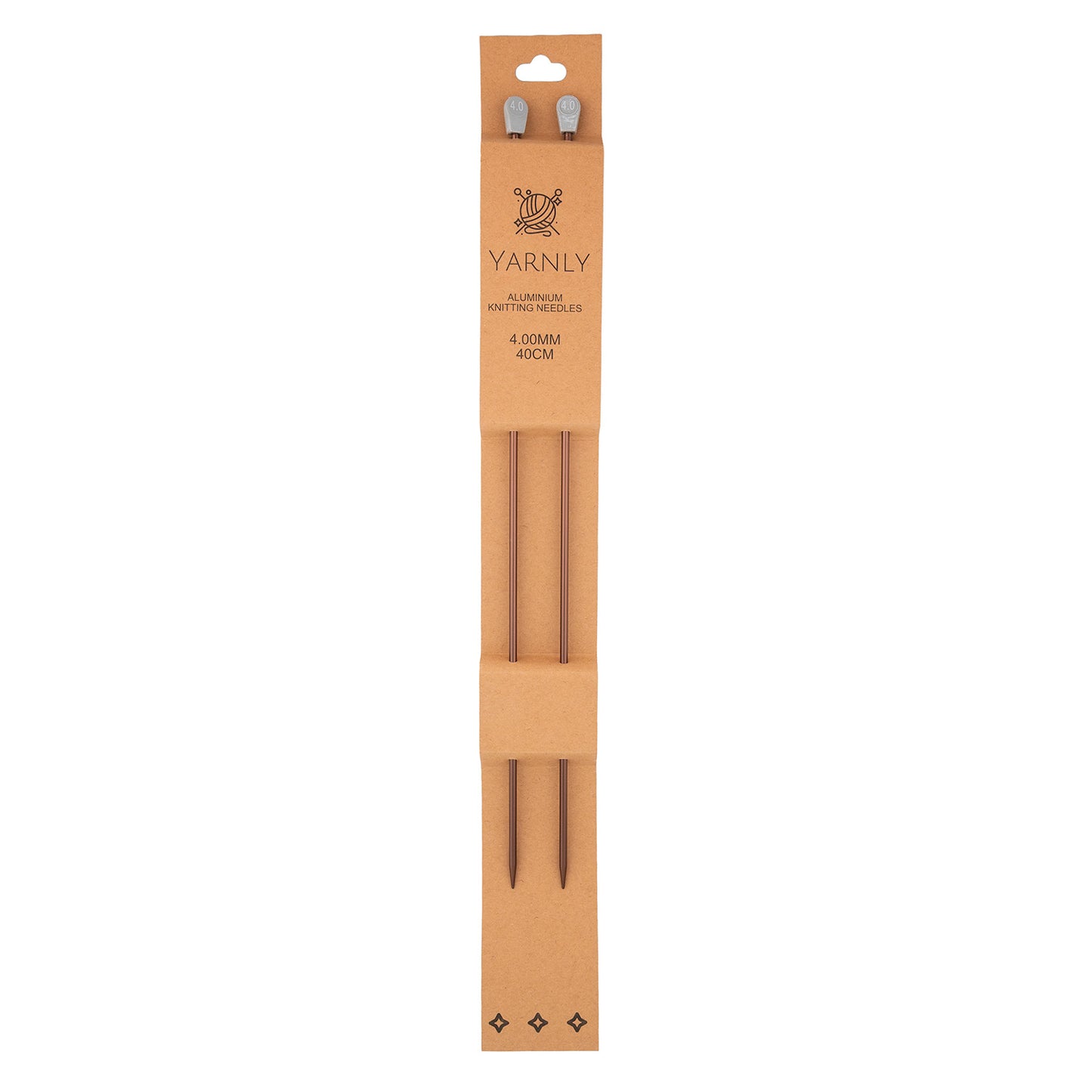 Yarnly - Aluminium Knitting Needles - Single Pointed - 4mm x 40cm