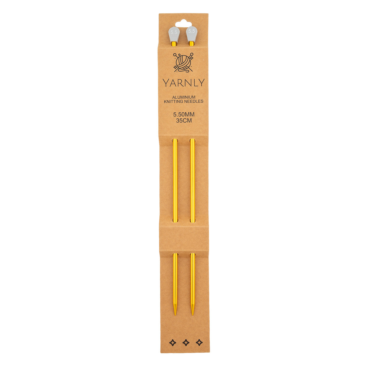 Yarnly - Aluminium Knitting Needles - Single Pointed - 5.5mm x 35cm