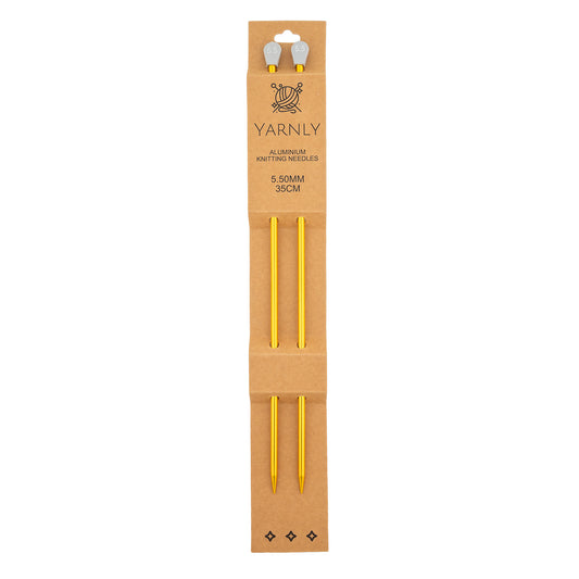 Yarnly - Aluminium Knitting Needles - Single Pointed - 5.5mm x 35cm