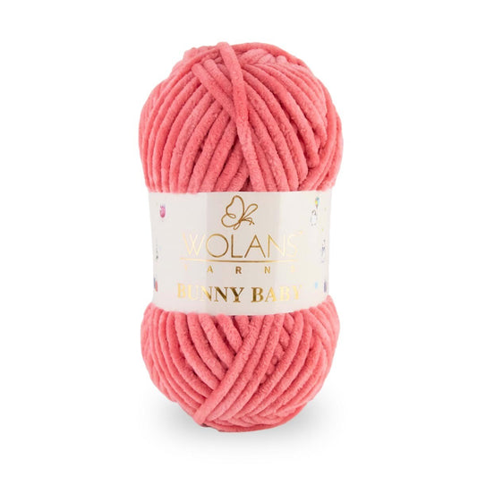 Wolans Bunny Baby - Chunky Chenille Yarn - Pack of 5 x 100g Balls - Strawberry
