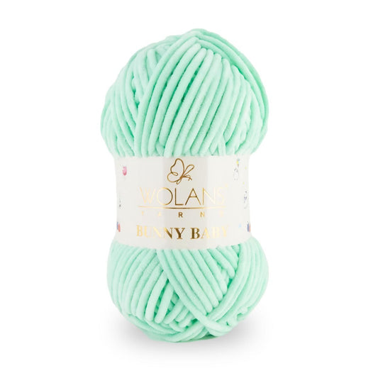 Wolans Bunny Baby - Chunky Chenille Yarn - Pack of 5 x 100g Balls - Dark Mint