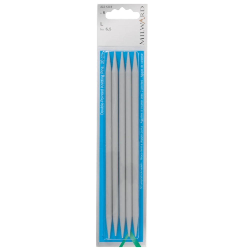 Milward Double Point Knitting Needles – Set of Five (20cm | 6.50mm)