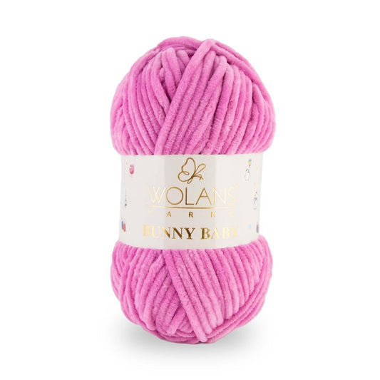 Wolans Bunny Baby - Chunky Chenille Yarn - Pack of 5 x 100g Balls - Orchid Pink