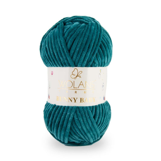 Wolans Bunny Baby - Chunky Chenille Yarn - Pack of 5 x 100g Balls - Petrol