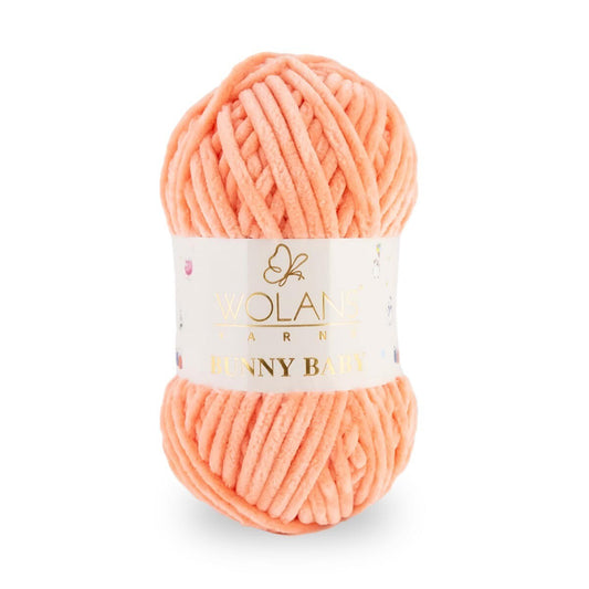 Wolans Bunny Baby - Chunky Chenille Yarn - Pack of 5 x 100g Balls - Tangerine