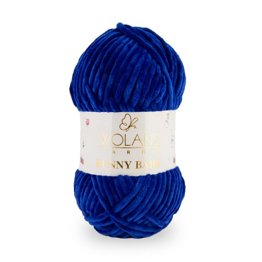 Wolans Bunny Baby - Chunky Chenille Yarn - Pack of 5 x 100g Balls - Night Blue