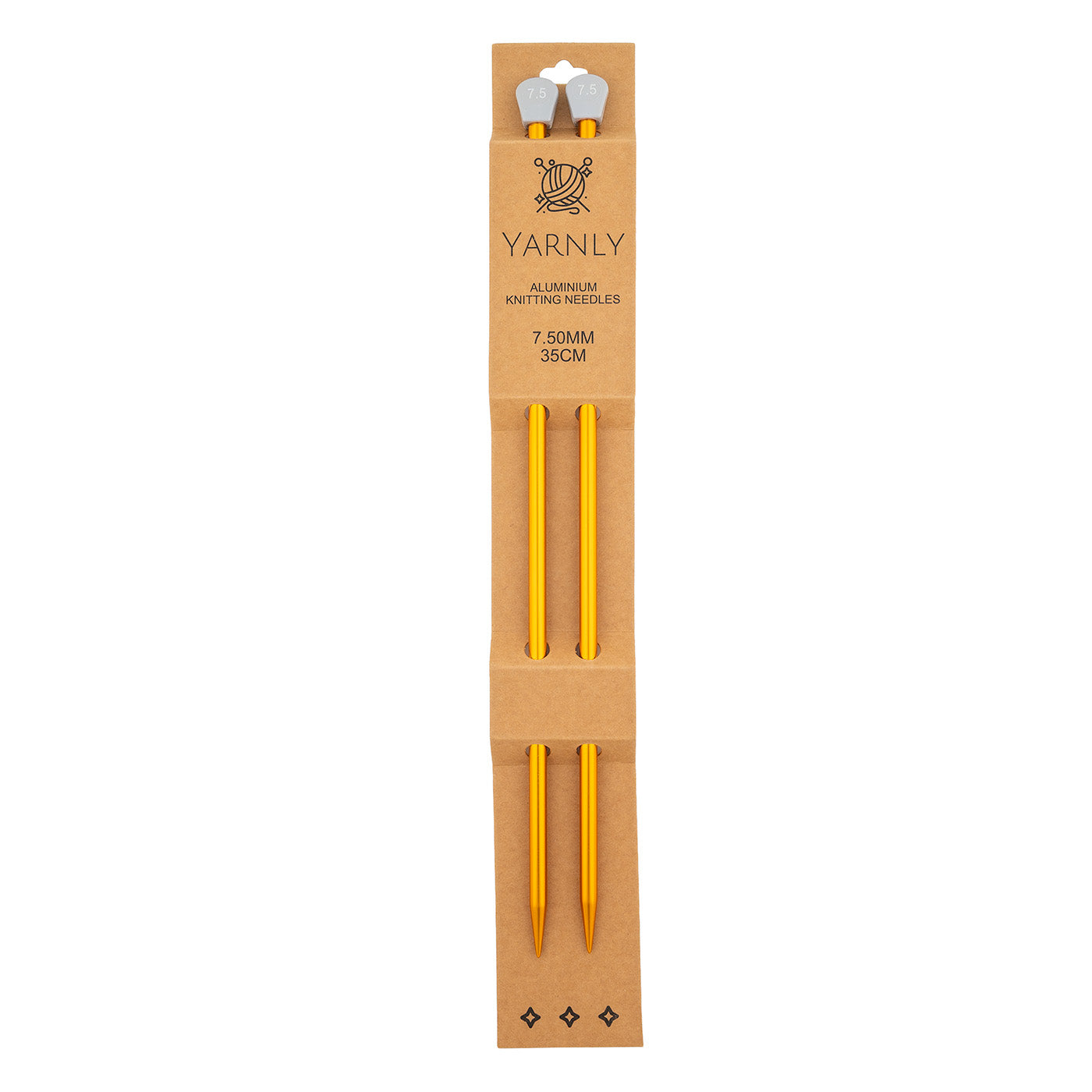 Yarnly - Aluminium Knitting Needles - Single Pointed - 7.5mm x 35cm