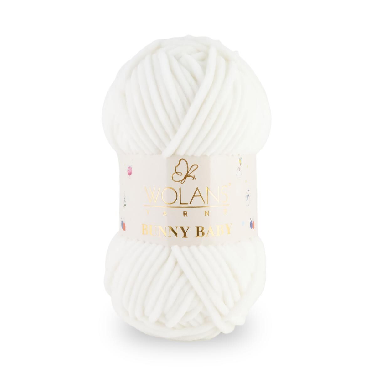 Wolans Bunny Baby - Chunky Chenille Yarn - Pack of 5 x 100g Balls - Pearl White