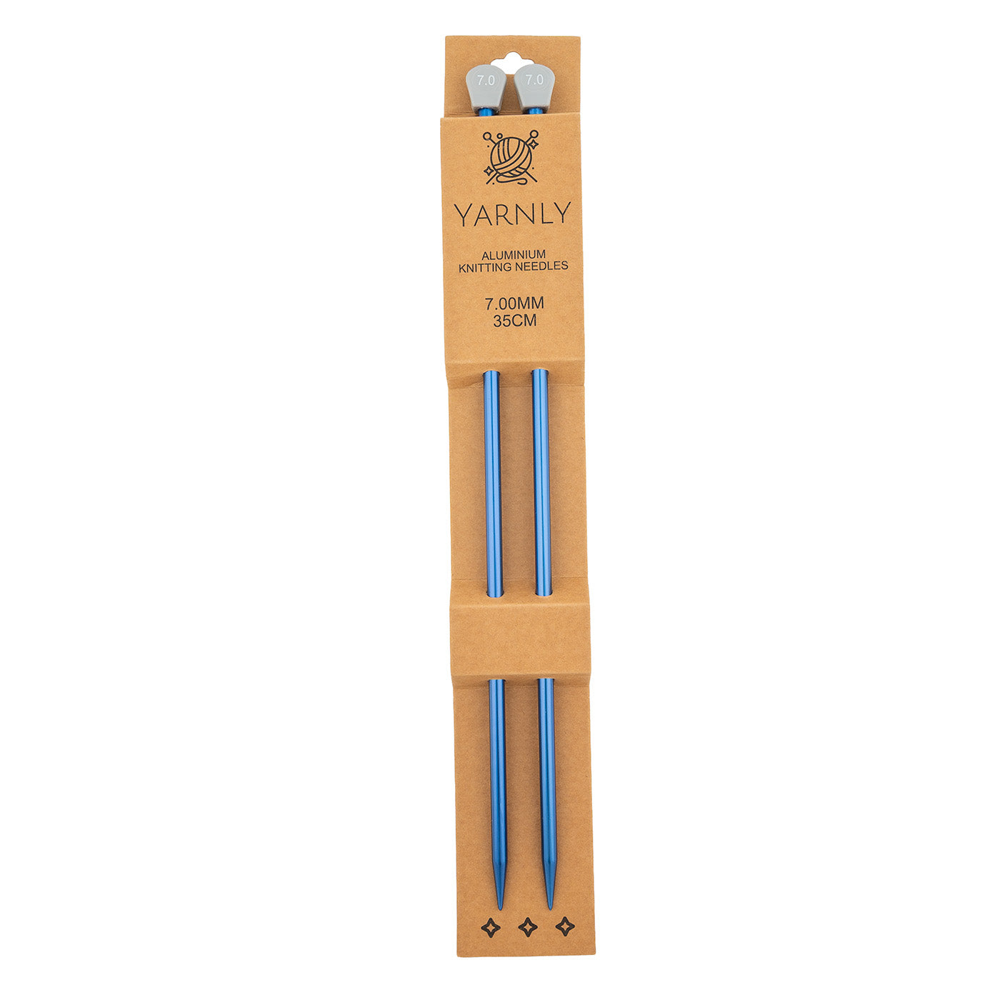 Yarnly - Aluminium Knitting Needles - Single Pointed - 7mm x 35cm