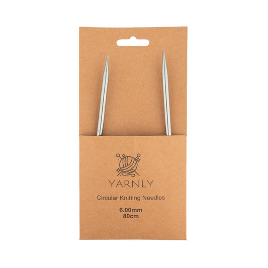 Yarnly - Circular Needles - 80cm Long - 6mm