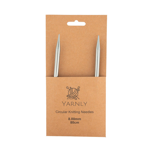 Yarnly - Circular Needles - 80cm Long - 8mm