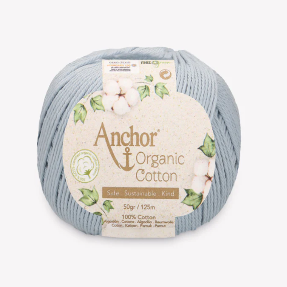 Anchor - Organic Cotton - 4Ply - 50g Ball - 1032 Ice Blue