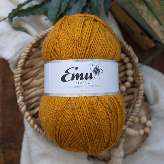 Emu Yarns - Classic Aran with Wool Tweed - 400g Ball - Butterscotch