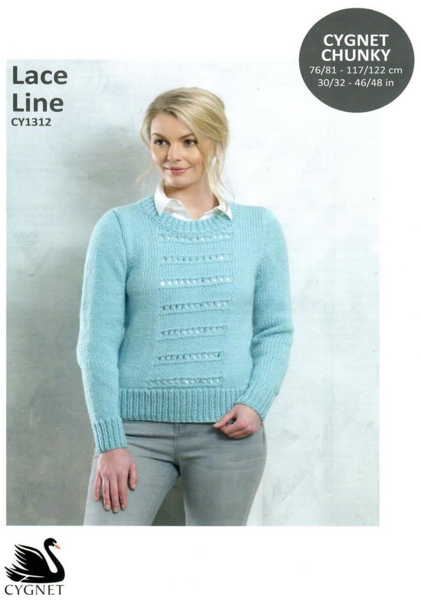 Cygnet Yarns - Knitting Pattern - CY1312 - Lace Line Jumper