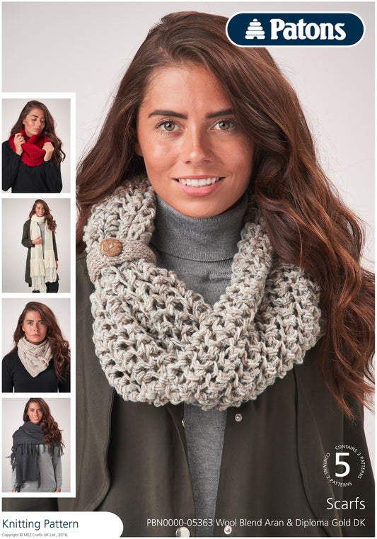 Patons - Multi Knitting Pattern  - PBN5363 - Scarfs, Shawls and Cowels