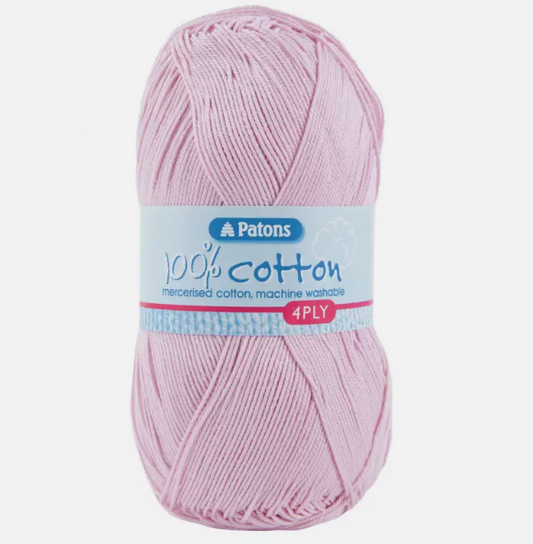 Patons - 100% Cotton - 4ply - 100g Ball - Shade 1715 Nougat Pink
