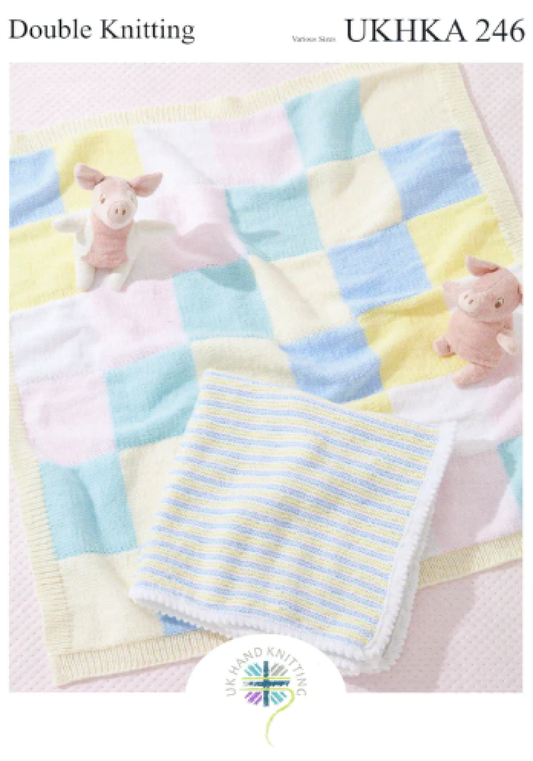 UKHKA - Multi Knitting Pattern - UKHKA 246 - Baby Blankets
