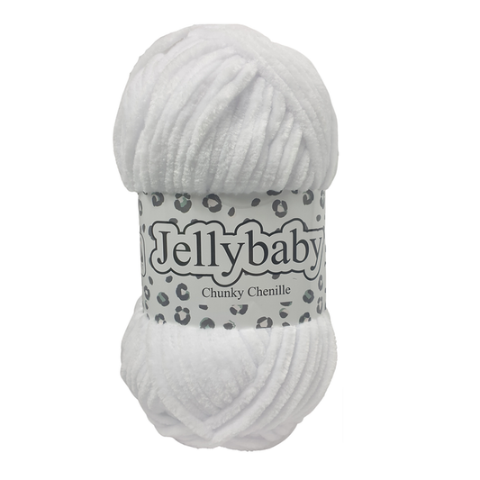 Cygnet Yarns - Jellybaby Chenille - Chunky - 100g Ball - 001 White