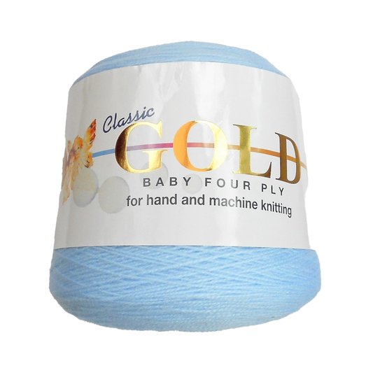 Woolcraft - Classic Gold - Baby 4Ply - 400g Cone - Baby Blue