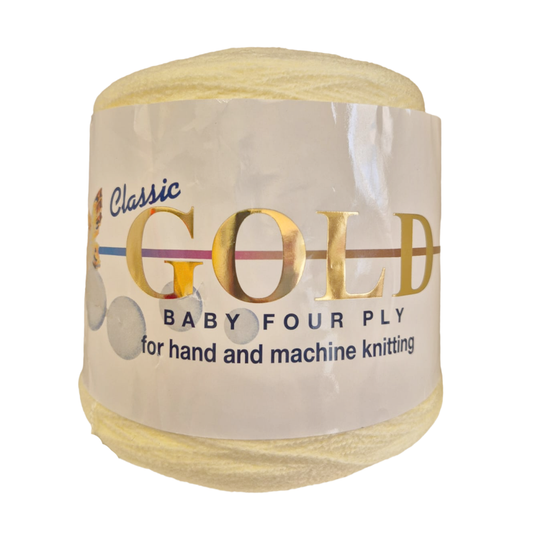 Woolcraft - Classic Gold - Baby 4Ply - 400g Cone - Lemon