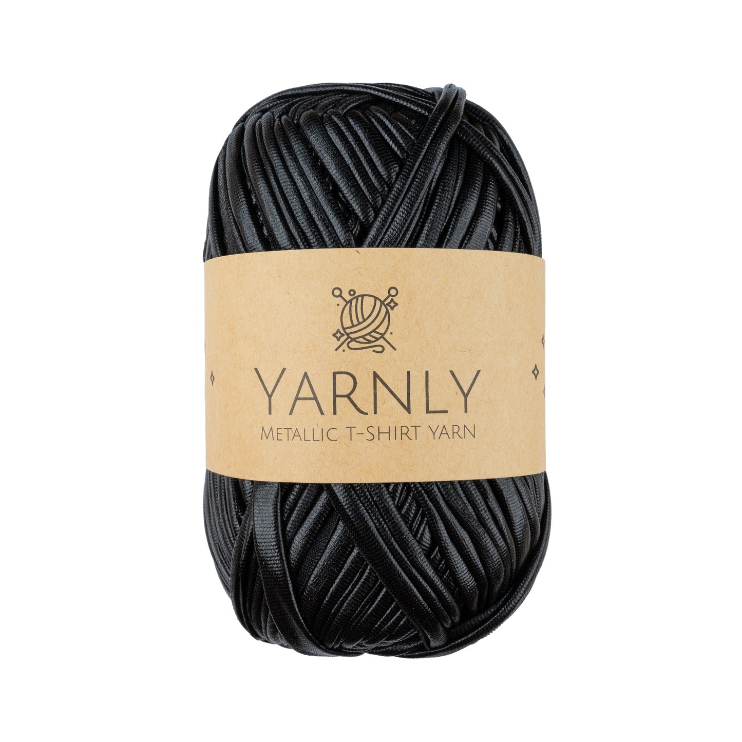 Yarnly - Metallic T-Shirt Yarn - 100g Ball - Metallic Black