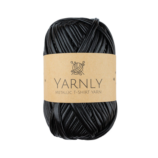 Yarnly - Metallic T-Shirt Yarn - 100g Ball - Metallic Black