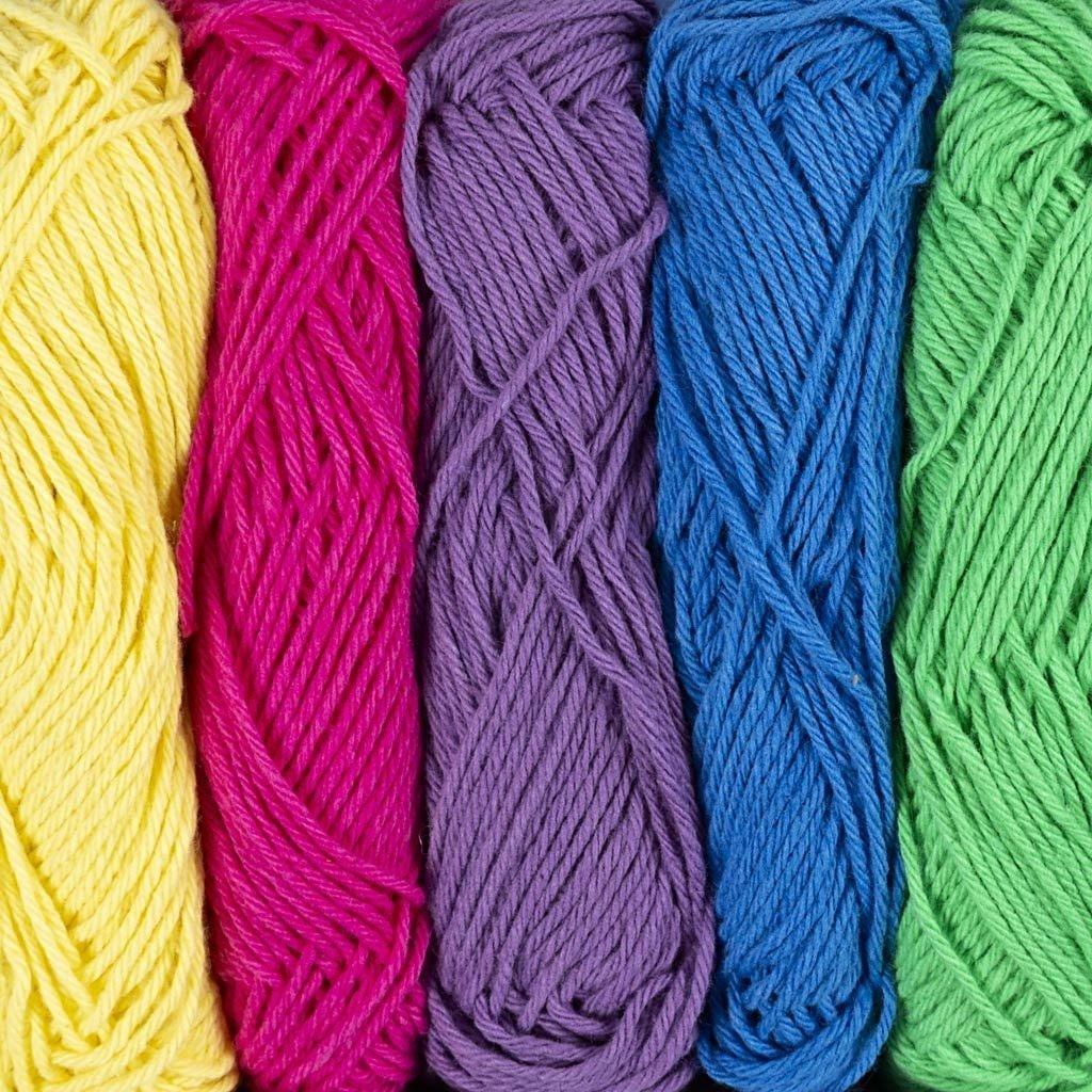 Creativ - Cotton DK Yarn Pack - 5 x 20g Balls - Colourful