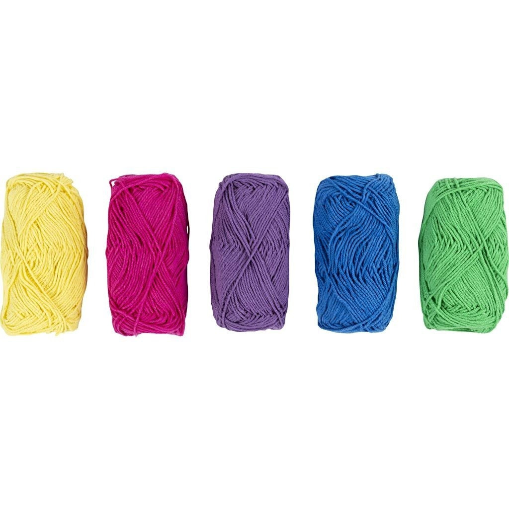 Creativ - Cotton DK Yarn Pack - 5 x 20g Balls - Colourful