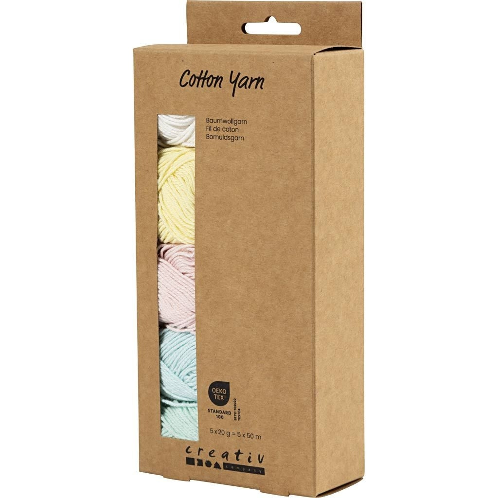 Creative - Cotton DK Yarn Pack - 5 x 20g Balls - Pastels